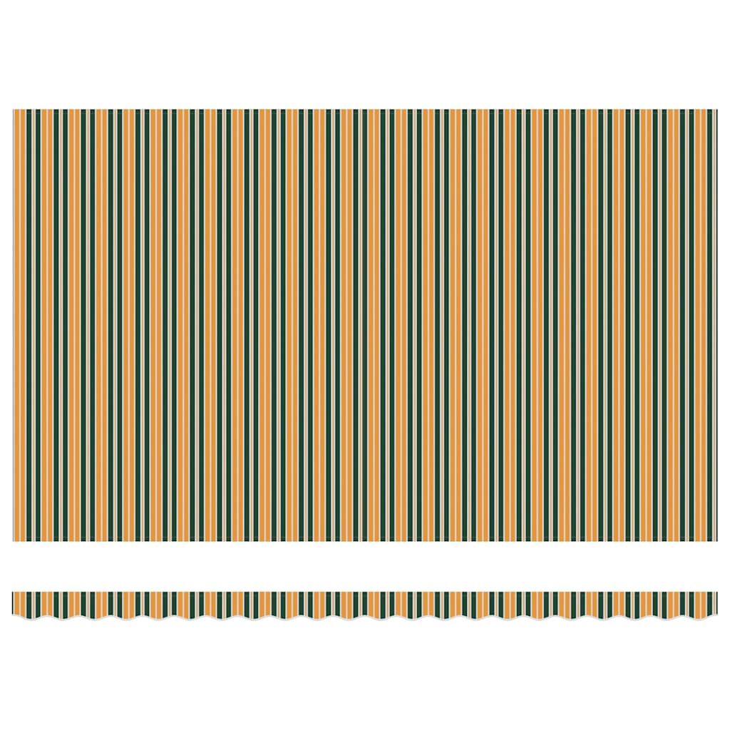 Udtrækkelig markise Grøn og gul 500 × 350 cm Stof og aluminium