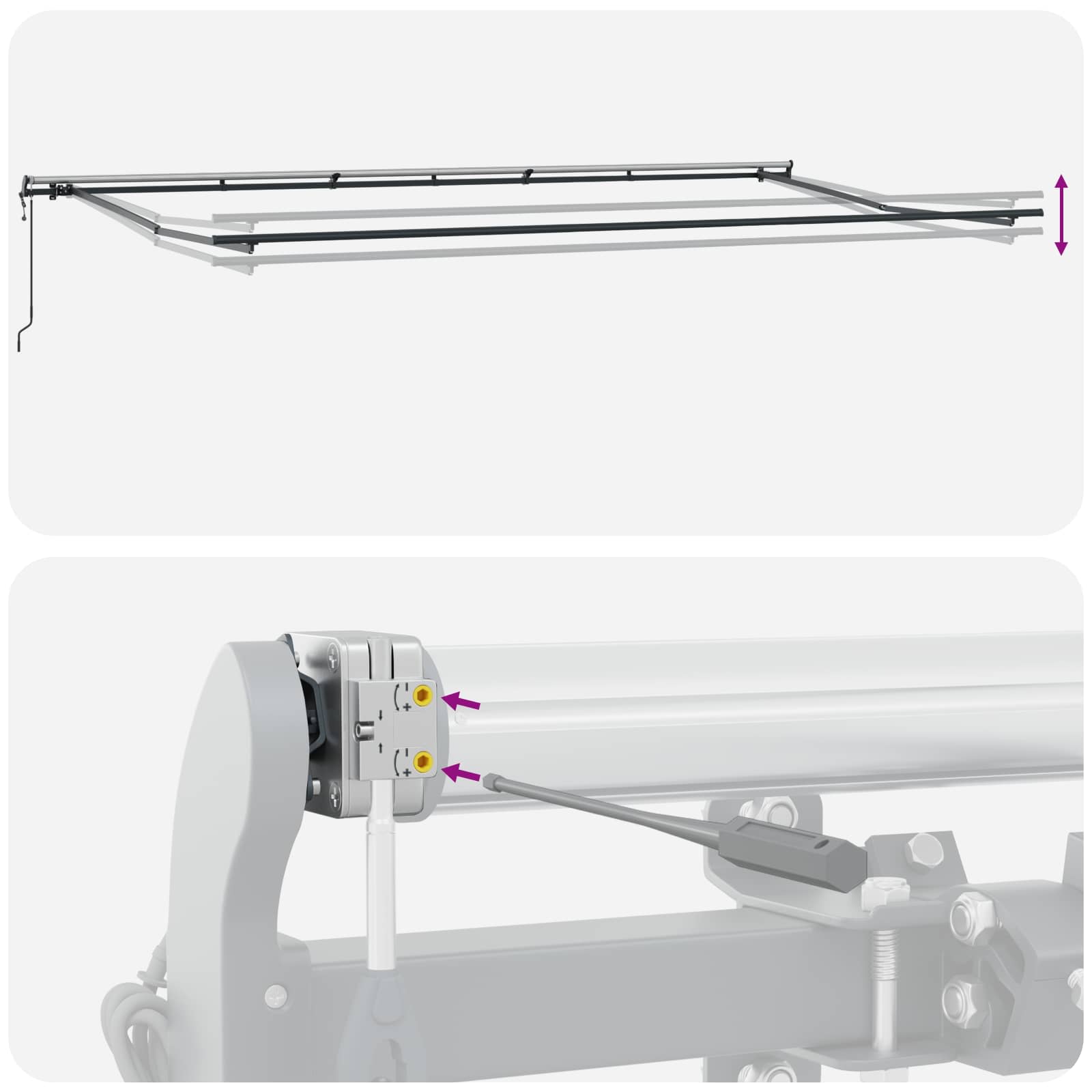 Utrækkelig Markise Gul og orange 600 × 300 cm Stof og aluminium