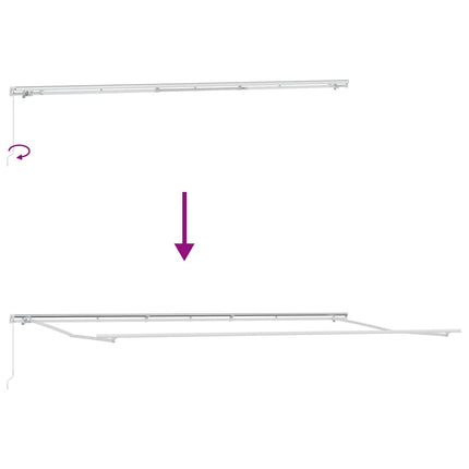 Udtrækkelig markise Rød og Hvid 600 × 300 cm