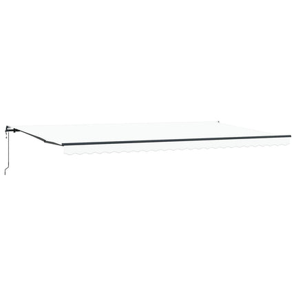 Udtrækkelig markise Hvid 600 × 300 cm Stof og aluminium