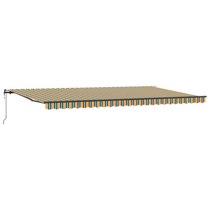 Udtrækkelig markise Grøn og gul 600 × 300 cm Stof og aluminium