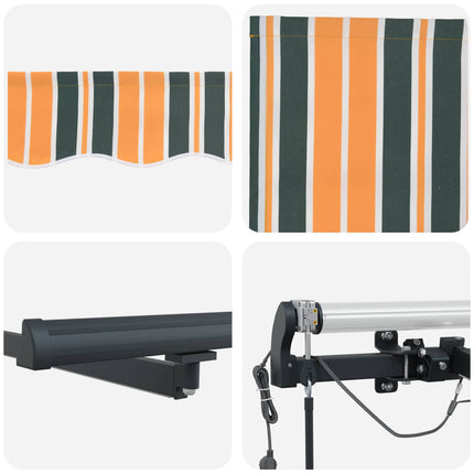 Udtrækkelig markise Grøn og gul 600 × 300 cm Polyester