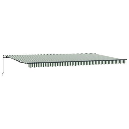 Udtrækkelig markise Grøn og Hvid 600 × 300 cm