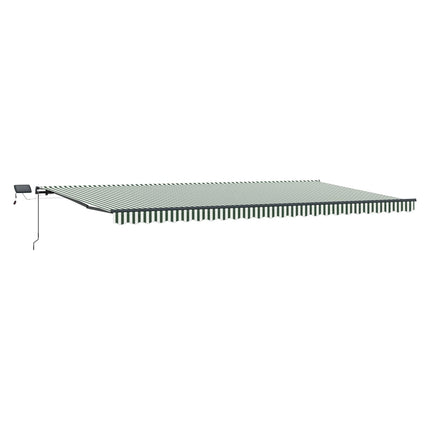 Udtrækkelig markise Grøn og Hvid 600 × 300 cm Stof og aluminium
