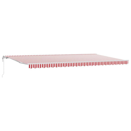 Udtrækkelig markise Rød og Hvid 600 × 350 cm Stof og aluminium