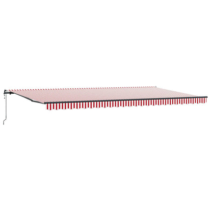 Udtrækkelig markise Rød og Hvid 600 × 350 cm Stof og aluminium