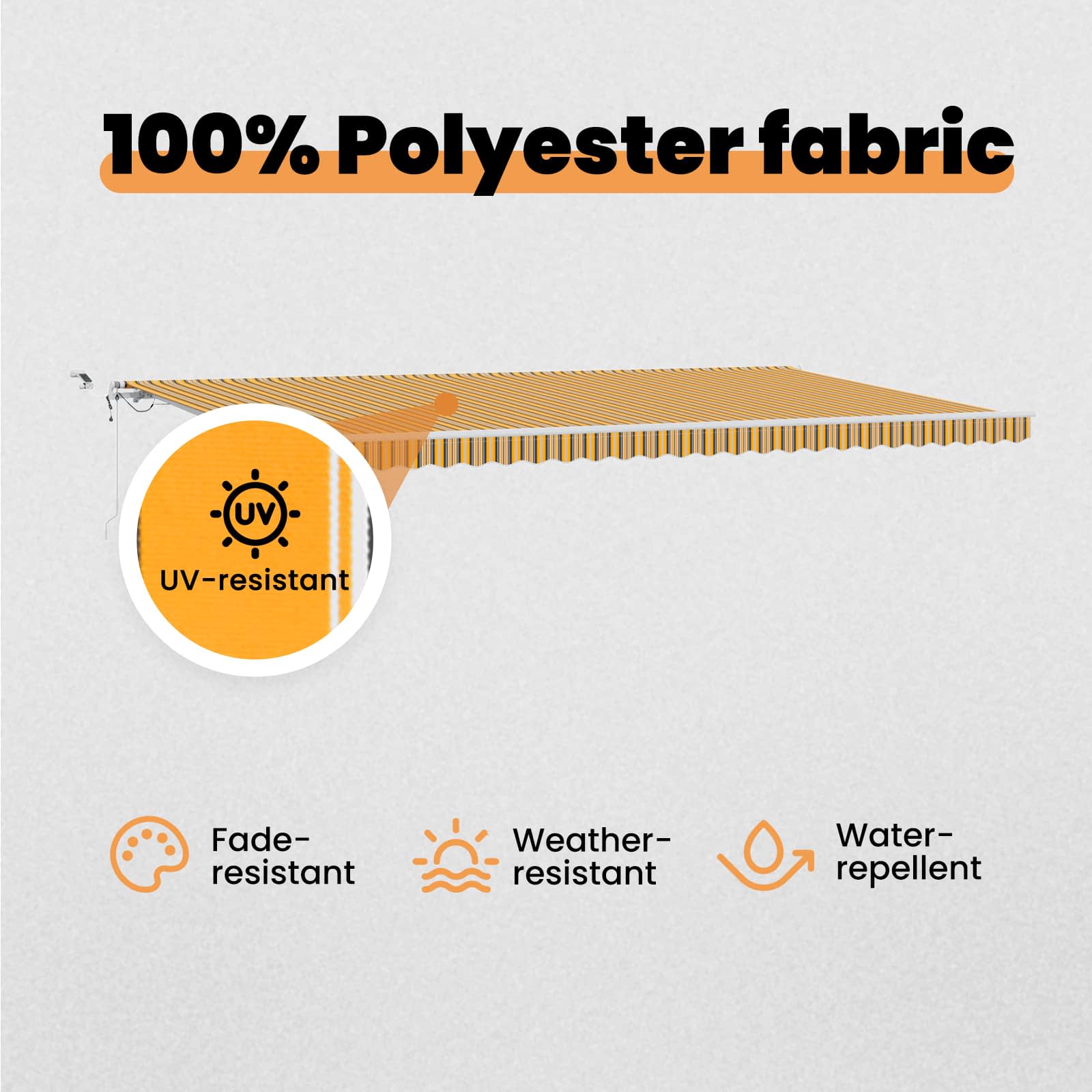 Markiseduge Flerfarvet 600 × 350 cm Polyester