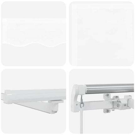Udtrækkelig markise Hvid 600 × 350 cm Stof og aluminium