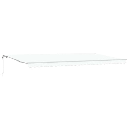 Udtrækkelig markise Hvid 600 × 350 cm Stof og aluminium