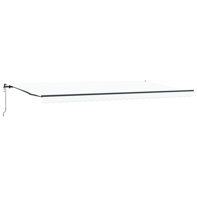 Udtrækkelig markise Hvid 600 × 350 cm Stof og aluminium