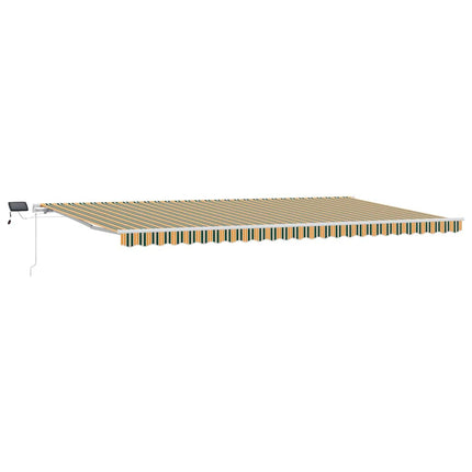 Udtrækkelig markise Grøn og gul 600 × 350 cm Stof og aluminium