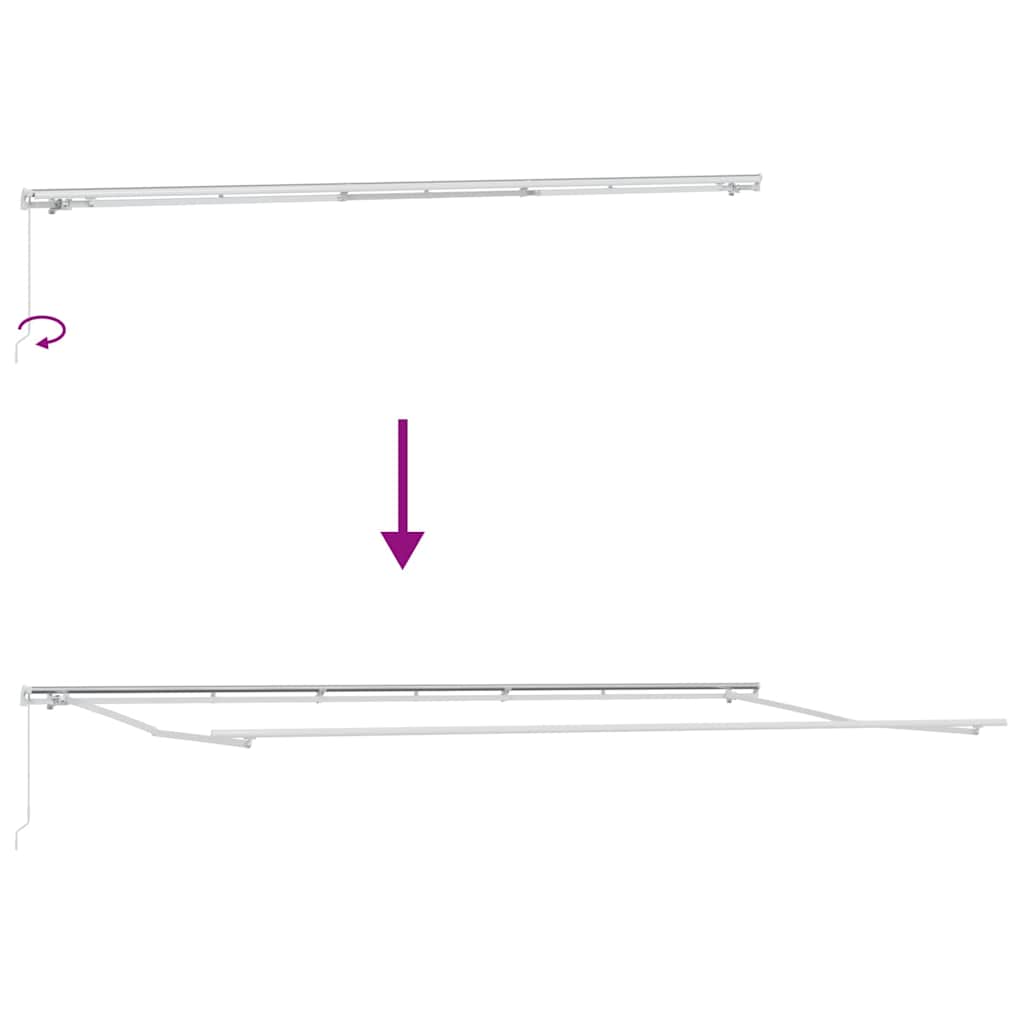 Udtrækkelig markise Grøn og Hvid 600 × 350 cm