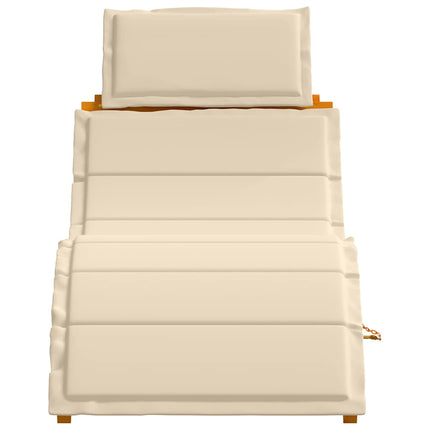 Liggestol 2 stk. Massivt Akacietræ Beige