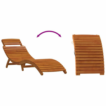 Liggestol 2 stk. Massivt Akacietræ Beige
