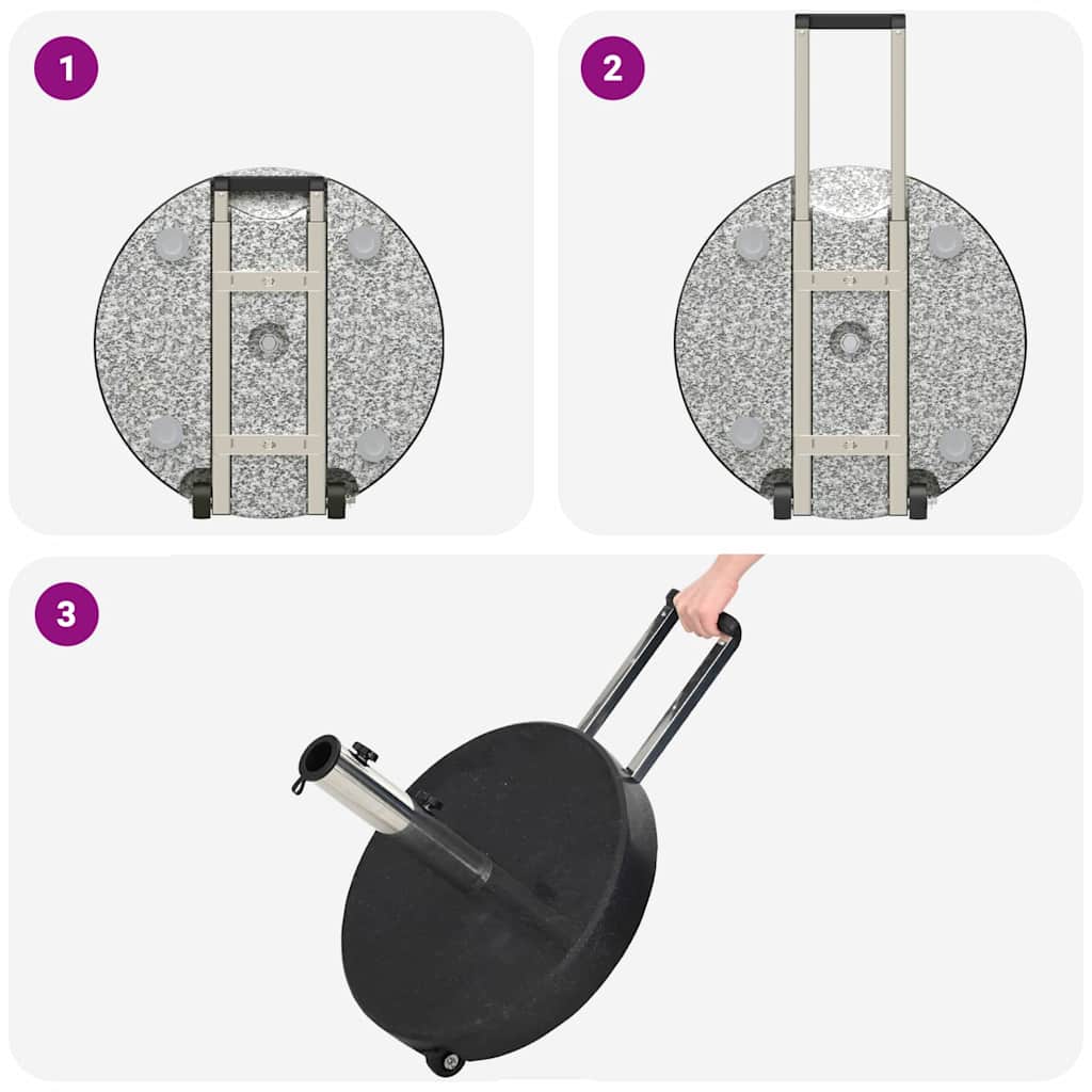 Parasolfod Sort Ø 45 x 37,5 cm Granit