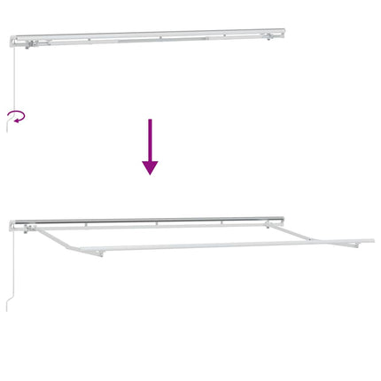 Markiseramme Hvid 4 x 2 m Metal