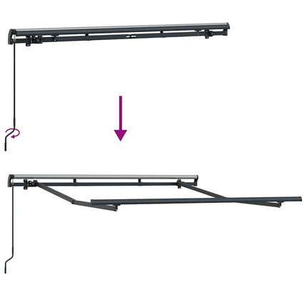 Markiseramme Antracit 2,5 x 2 m Metal