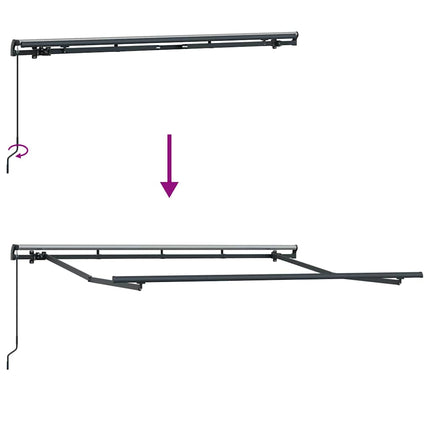 Markiseramme Antracit 3 x 2 m Metal