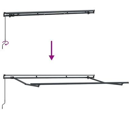 Markiseramme Antracit 3,5 x 2 m Metal
