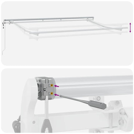 Markiseramme Hvid 3,5 x 2 m Metal