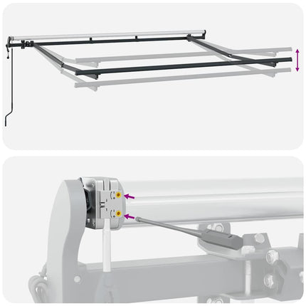 Markiseramme Antracit 3 x 2 m Metal