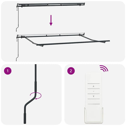 Markiseramme Antracit 3,5 x 2 m Metal