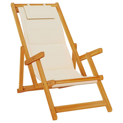 Strandstol 2 stk. Brun Massivt Akacietræ