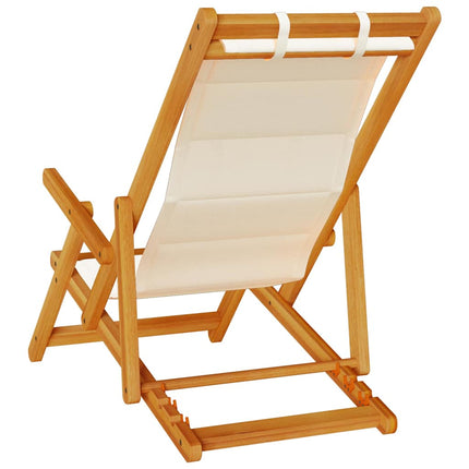 Strandstol 2 stk. Brun Massivt Akacietræ