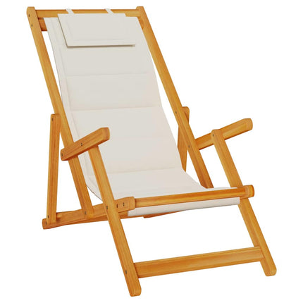 Strandstol 2 stk. Brun Massivt Akacietræ