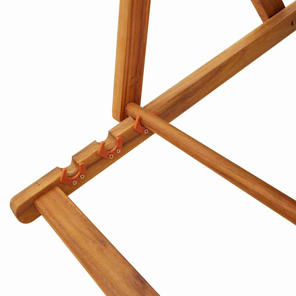Strandstol med pude 2 pcs Brun Massivt Akacietræ