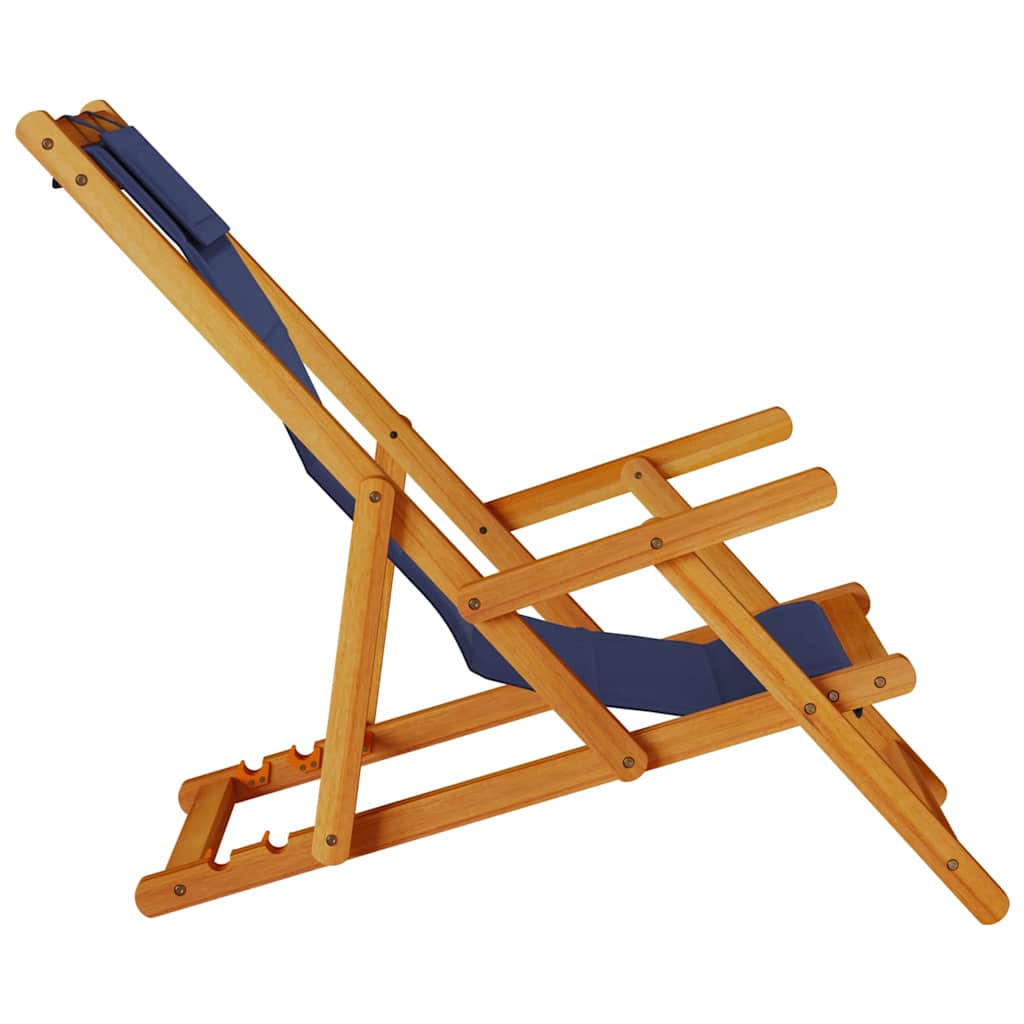 Strandstol med pude 2 pcs Brun Massivt Akacietræ