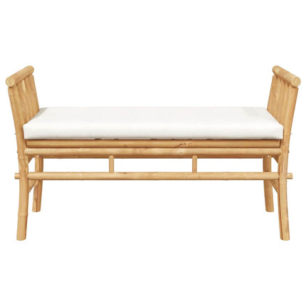 Havebænk med pude Brun 110 x 38 x 65cm Bambus