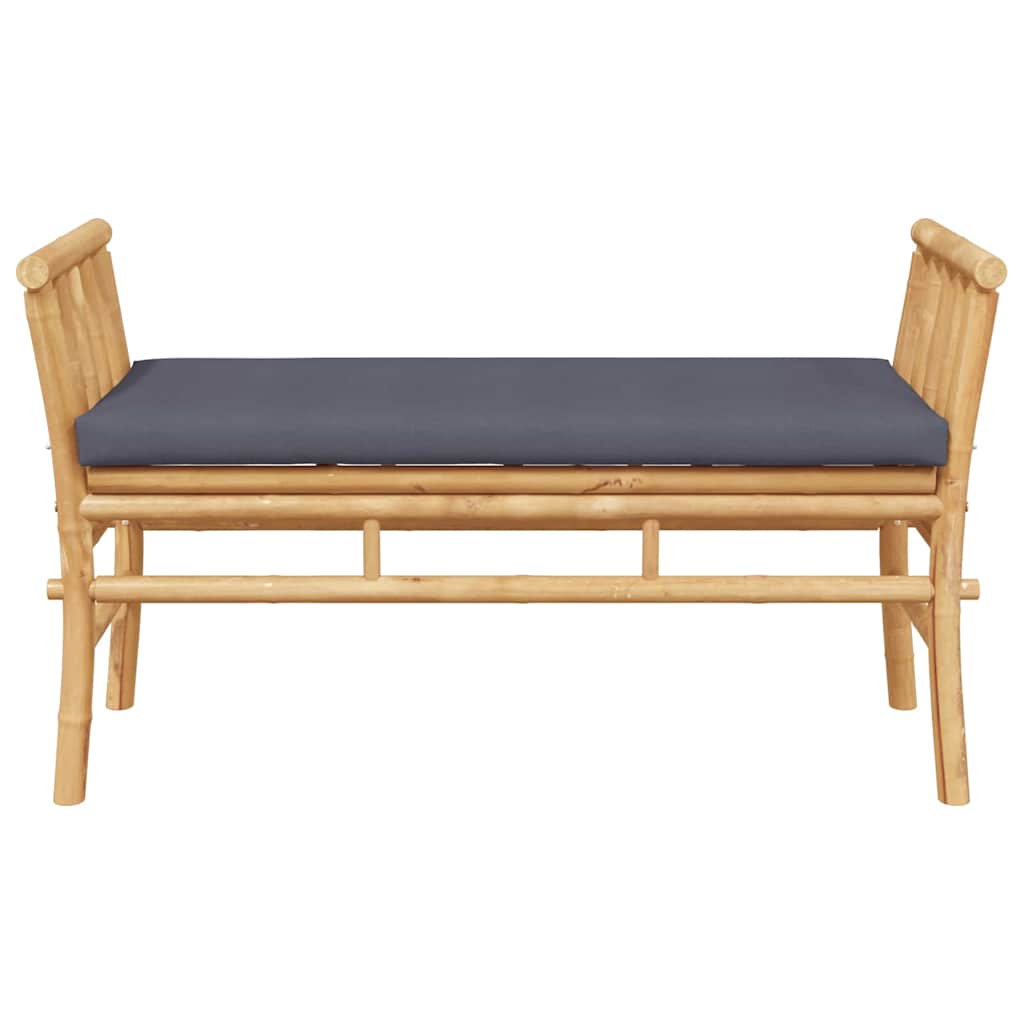 Havebænk med pude Brun 110 x 38 x 65cm Bambus