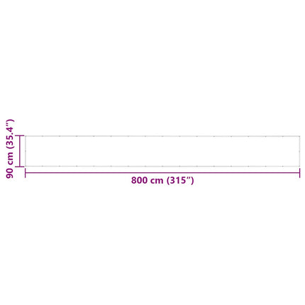 altanafskærmning gul og hvid stribe 90x800 cm