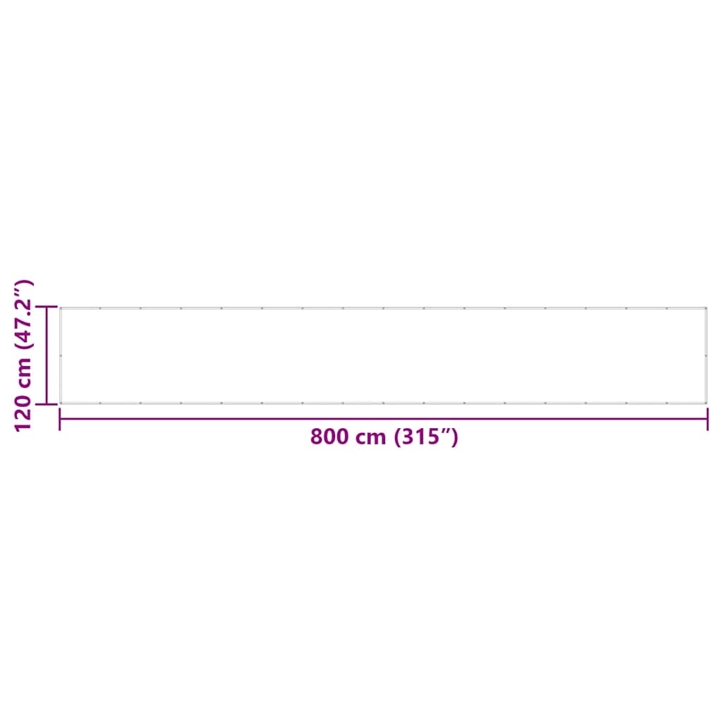 altanafskærmning gul og hvid stribe 120x800 cm