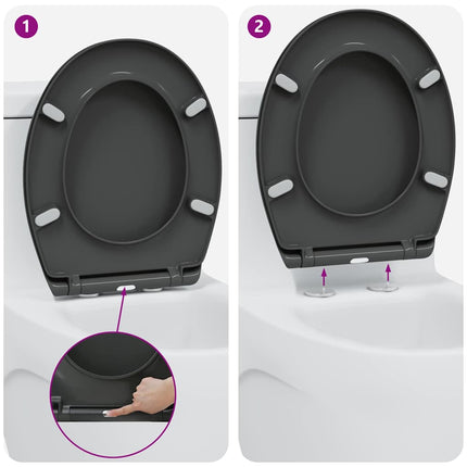 Toilet sæde Antracit 47 x 37 x 4 cm Duroplast