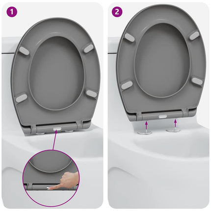 Toilet sæde Grå 47 x 37 x 4 cm Duroplast