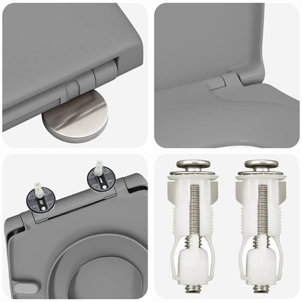 Toilet sæde Grå 47 x 37 x 4 cm Duroplast
