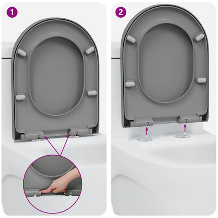 Toilet sæde Grå 49 x 36 x 4 cm Duroplast