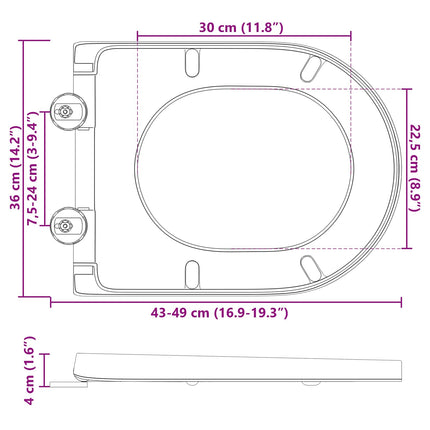 Toilet sæde Sort 49 x 36 x 4 cm Duroplast