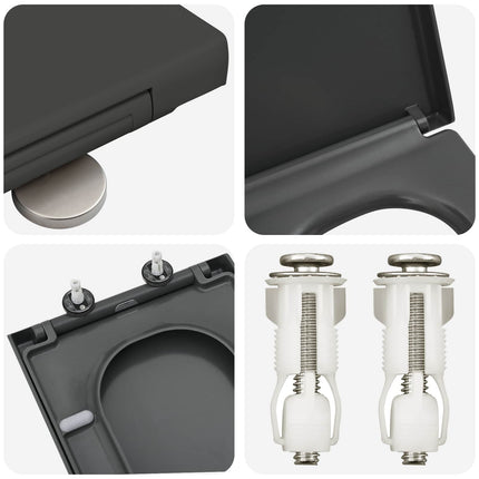 Toilet sæde Antracit 47,5 x 35 x 3,6 cm Duroplast