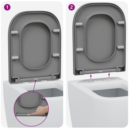 Toilet sæde Grå 47,5 x 35 x 3,6 cm Duroplast