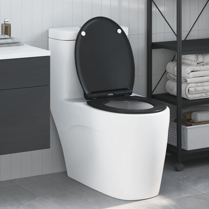 Toilet sæde Sort 45,5 x 37,5 x 3,8 cm Duroplast