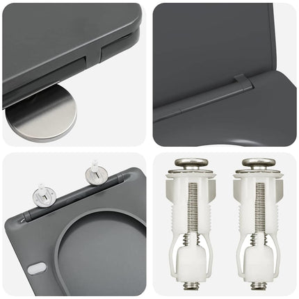 Toilet sæde Antracit 47 x 36 x 3,4 cm Duroplast