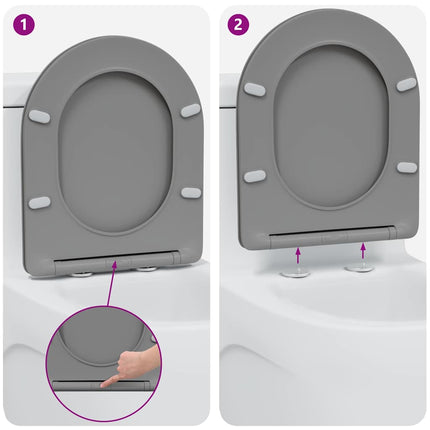 Toilet sæde Grå 47 x 36 x 3,4 cm Duroplast
