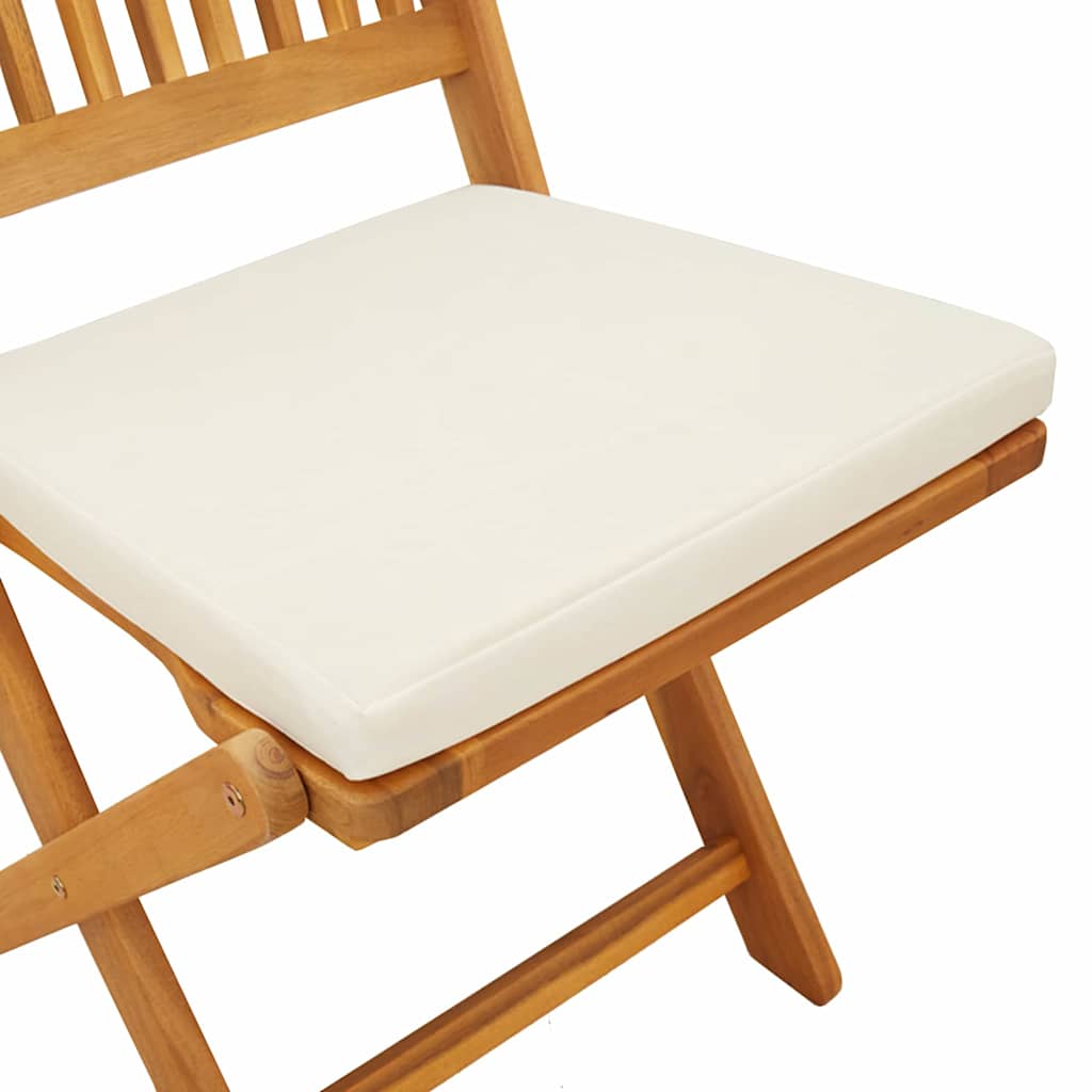 Sammenklappelig stol med pude 4 pcs Hvid 49 x 57.5 x 92cm