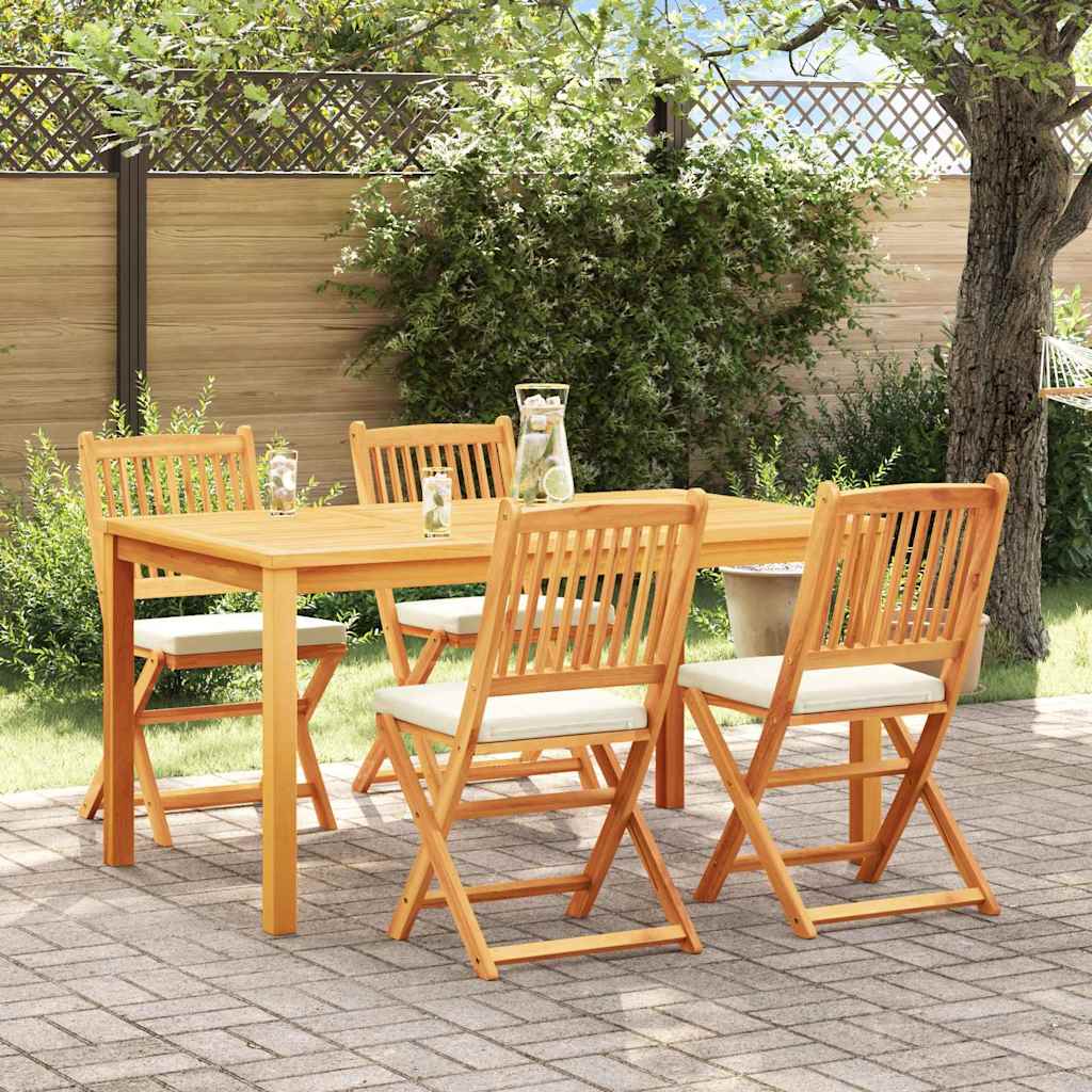 Sammenklappelig stol med pude 4 pcs Hvid 49 x 57.5 x 92cm