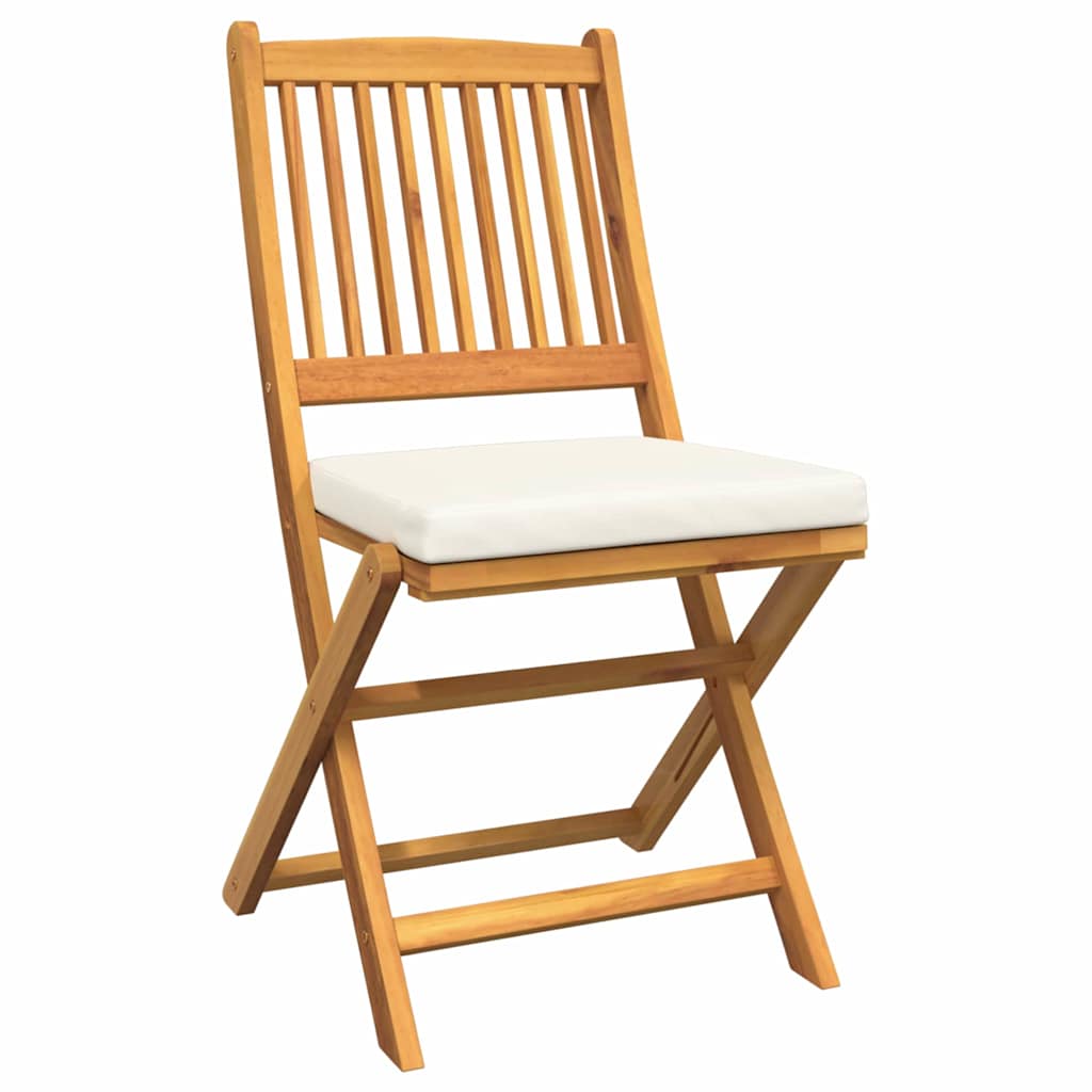 Sammenklappelig stol med pude 4 pcs Hvid 49 x 57.5 x 92cm
