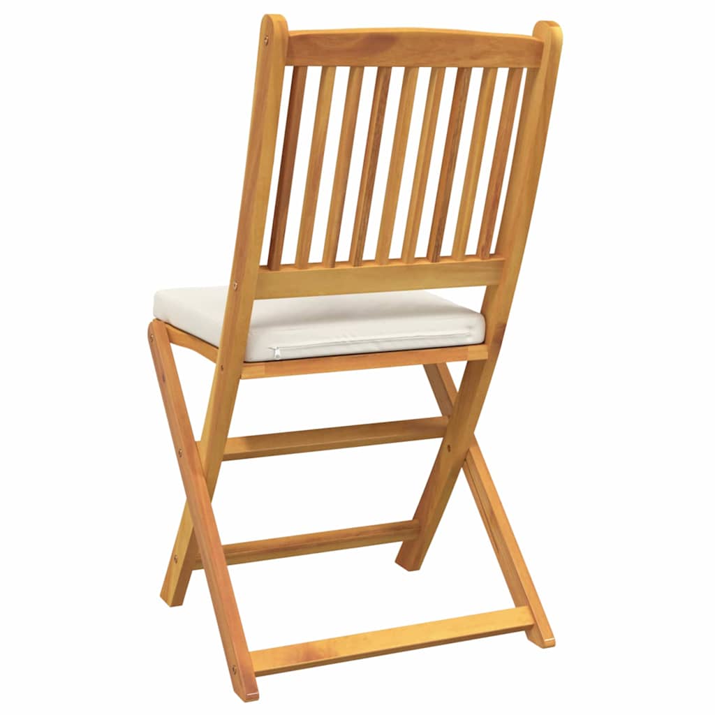 Sammenklappelig stol med pude 4 pcs Hvid 49 x 57.5 x 92cm