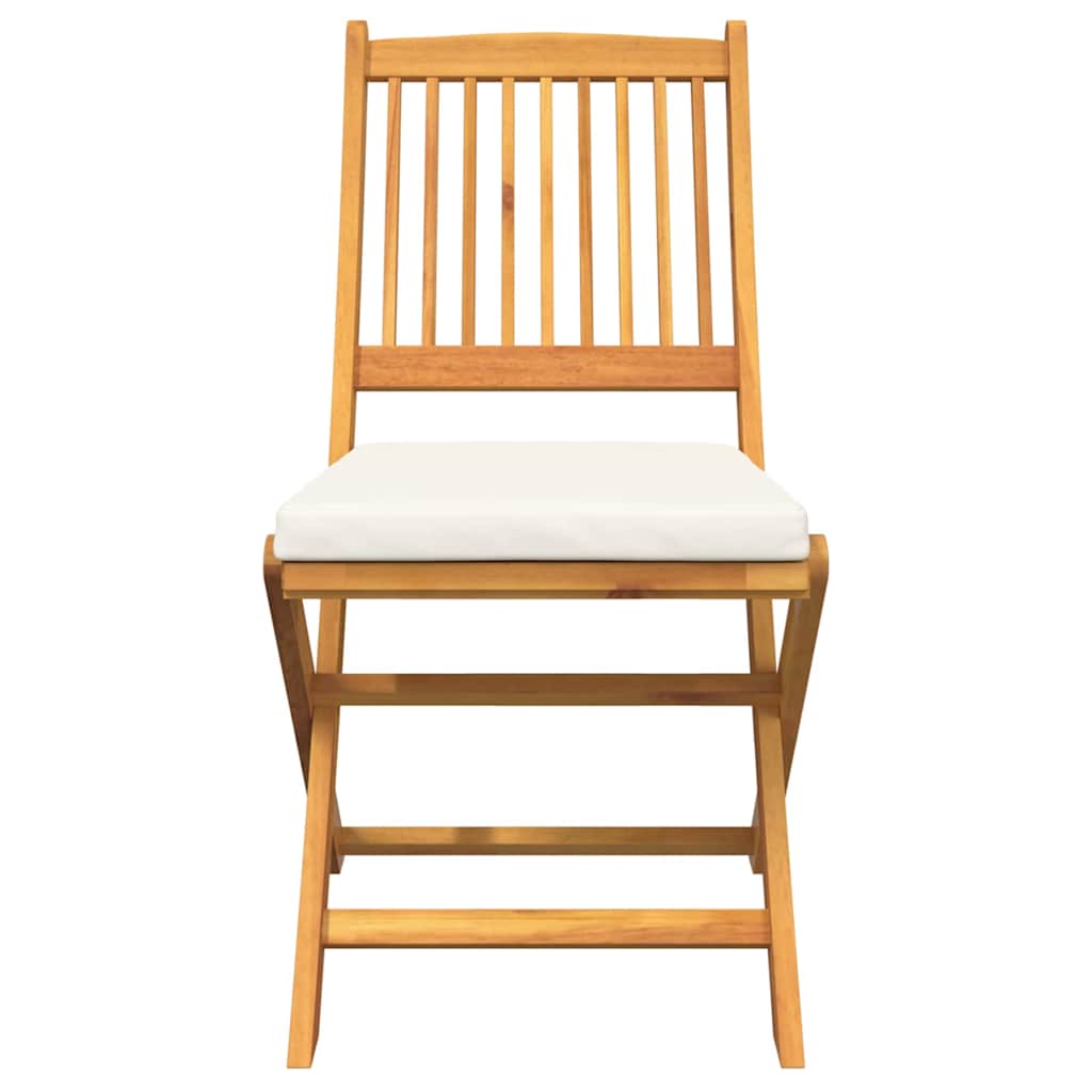 Sammenklappelig stol med pude 4 pcs Hvid 49 x 57.5 x 92cm